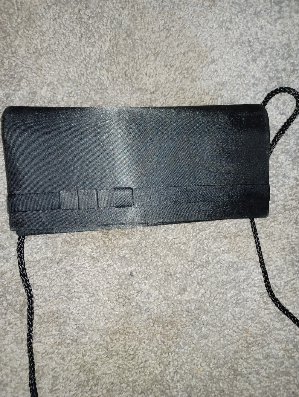 Vintage Carla Marchi Black Satin Evening Clutch Bag